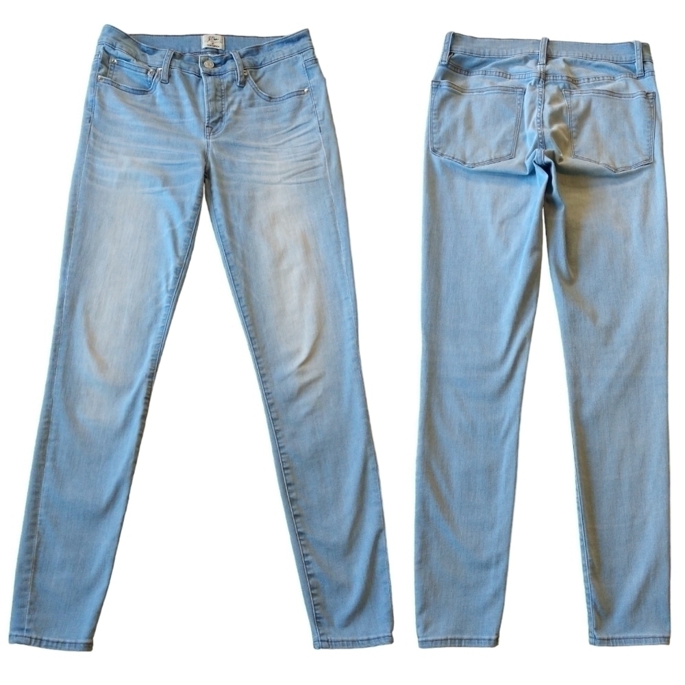 J. Crew 8" Toothpick Light Wash Skinny Jeans Modern Stretch TALL H6451